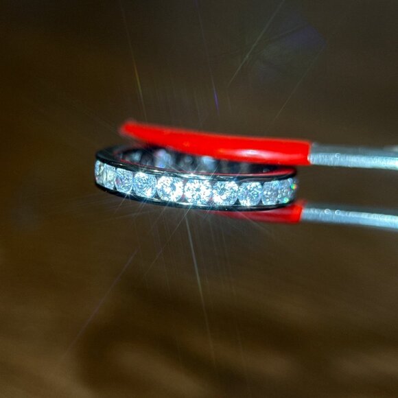 925 Black Band Eternity Cz Ring - Picture 2 of 7